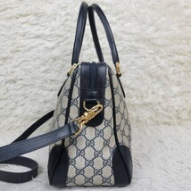 1スタ!! 美品 OLD GUCCI オールドグッチ ボストンバッグ ショルダー トート 斜め掛け 2way GGスプリーム GG柄 インターロッキング レザー_画像6