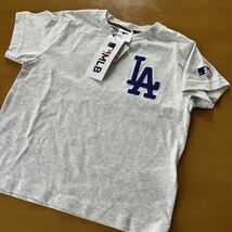 140 新品　半袖　Tシャツ　ドジャース　メジャーリーグ　MLB 大谷翔平　キッズ　オートミール_画像2