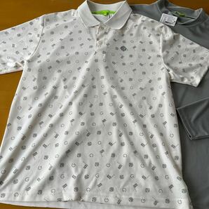 Mサイズ 春物新品 HK WORKS LONDON Green コシノ ヒロコ GOLF ゴルフ サラッと快適 3WAYシャツ二枚セットの画像2
