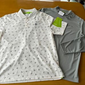 Mサイズ 春物新品 HK WORKS LONDON Green コシノ ヒロコ GOLF ゴルフ サラッと快適 3WAYシャツ二枚セットの画像1