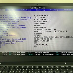 【UEFI起動確認済み／中古】ThinkPad X1 Carbon [TYPE 20KG-S20H00] (Core i5-8250U, RAM8GB, SSD 無し) ACアダプタ付き●UEFI-BATT NGの画像4