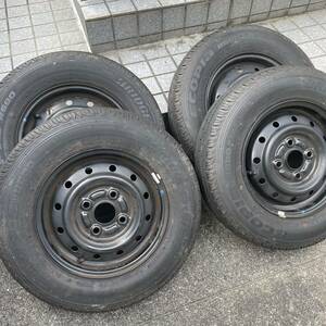 エブリィバン(DA17V)純正タイヤ付きホイール4本/145/80R12 LT 9部山