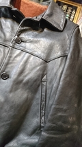 40s vintage leather sports jacket car coat ヴィンテージ レザー スポーツ ジャケット カーコート_画像2
