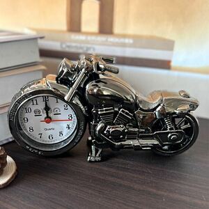 送料無料 新品 2個セット バイク 目覚まし時計 かっこいい メタリック インテリア ブラック