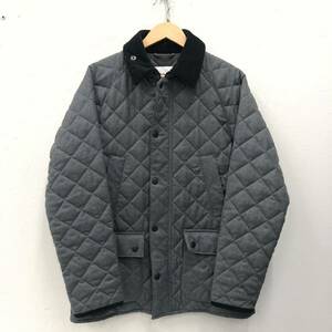 ⑯ Barbour バブアー キルティング ジャケット 38 GRY グレー ウール 1902280 BEDALE ビデイル BARBOUR