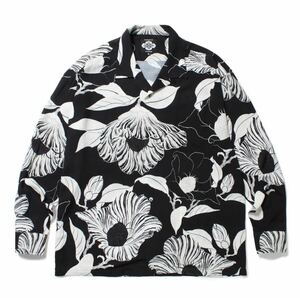 【送料無料】XLサイズ GAKKIN × BUDSPOOL 廻り花 L/S HAWAIIAN SHIRT ガッキン バッズプール 花罰 渦軍鶏