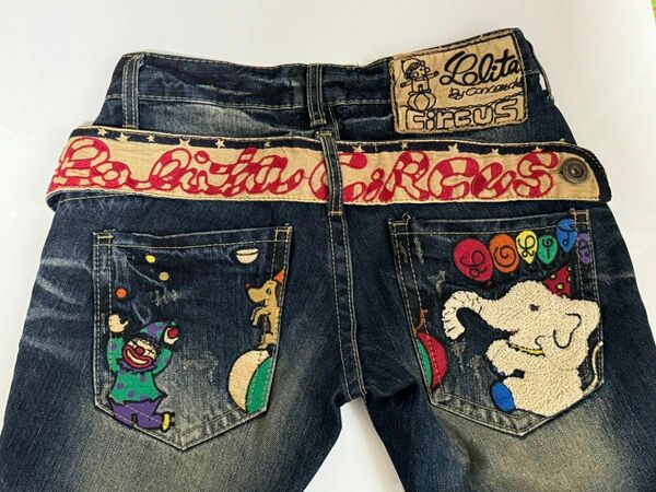 【着用2回】希少 Lolita Jeans ロリータジーンズ サーカス ピエロ XS ジーンズ ジーパン