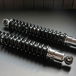 ◆235◆ リア サスペンション 細巻き 銀×黒 新品 汎用 345mm 当時仕様 Z1 Z2 バリオス2 Z400FX ZRX400 ゼファー リアサス 旧車(5)