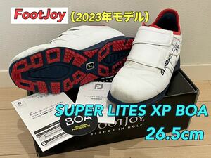 ◆FootJoyフットジョイ◆2023年モデル◆SUPER LITES XP BOA◆26.5cm◆ホワイト/ネイビー/レッド◆