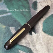 ◆●【JINHAO/ジンハオ 金豪】9036 木軸 ウッド 万年筆 黒檀 エボニー 優しい手触り 天然素材 木目 F 細字 両用式 1円～ 新品 /JH168黒檀_画像6