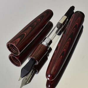 ◆●お買い得【WANCHER/ワンチャー】 夢万年筆 DREAM PEN 誠エボナイト マーブルレッド M 中字 天然ゴム 葉巻型 太軸 新品 1円～/WA275RDSの画像7