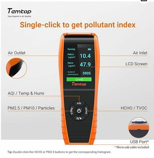 Temtop LKC-1000S+2nd空気品質検出器