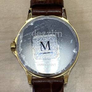 【TK0405】 dazzlin ダズリン 腕時計 クロノグラフ ゴールドカラー 文字盤 白 クオーツ 電池切れ の画像4
