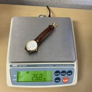 【TK0405】 dazzlin ダズリン 腕時計 クロノグラフ ゴールドカラー 文字盤 白 クオーツ 電池切れ の画像6