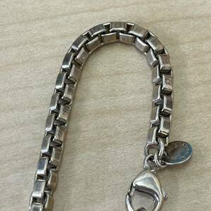 【T0411】TIFFANY&Co. Tiffany ティファニー ブレスレット 925刻印 SILVER シルバー ベネチアン アクセサリー 保存袋有 の画像2