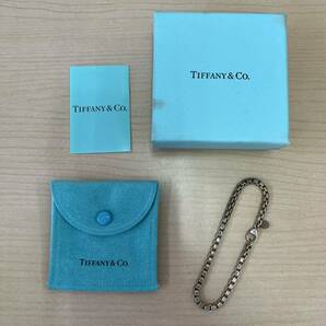 【T0411】TIFFANY&Co. Tiffany ティファニー ブレスレット 925刻印 SILVER シルバー ベネチアン アクセサリー 保存袋有 の画像1