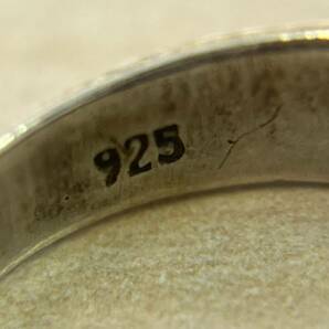 【TM0413】925刻印 18K シルバー silver リング 指輪 カラーストーン? グリーン系 アクセサリー 約5.2gの画像6