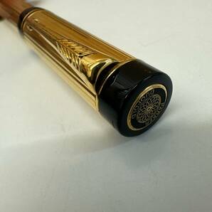 【TM0429】PARKER パーカー デュオフォールド 万年筆 ペン先18K 750 木製ケース付 ゴールド × ブラックカラー 筆記用具 文房具の画像3