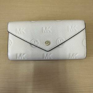 【T0402】マイケルコース MICHAEL KORS MK 長財布 ホワイト 白