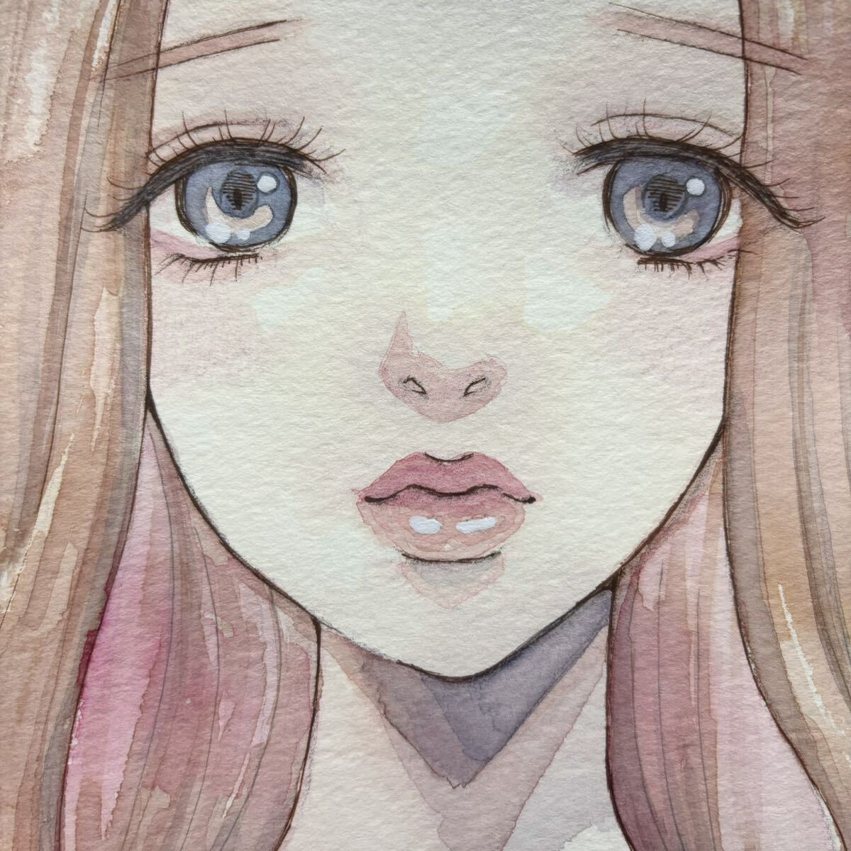 Peinture à l’aquarelle peinte à la main Fille Illustration peinte à la main Peinture originale à l’aquarelle Peinture de beauté, des bandes dessinées, produits d'anime, illustration dessinée à la main