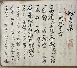 仙台藩　里見藤右衛門（里見定式）自筆　写本　秘方集　江戸　医学書「定式」蔵書印　病気　薬　博物学者　陸奥(むつ)仙台藩医相原友直の子