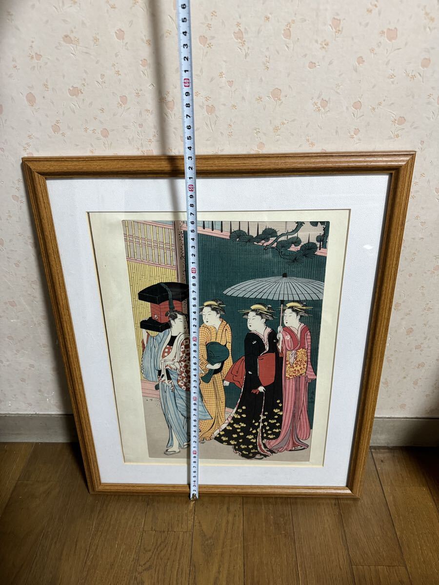 لوحة بائع الورق Torii Kiyonaga Onishiki Ukiyo-e درابزين خشبي مطبوع عليها لوحة امرأة جميلة, تلوين, أوكييو إي, مطبعة, لوحة امرأة جميلة