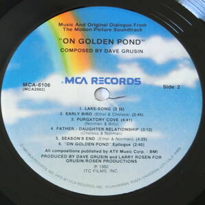 映画 黄昏 LPレコード オリジナル・サウンドトラック サントラ US盤 MCA6106 デイヴ・グルーシン Dave Grusin/On Golden Pondの画像5