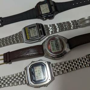 Casio Seiko 4 SET 80s 90s SDB-500 W CASIOTRON TRN-03 DW-1000 ALBA MAMAGON Y765-5110 Retro G-SHOCK DataBank SDB DB- GAME Y765の画像7