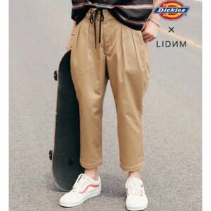 新品未使用 Dickies×LIDNM ディッキーズ リドム テーパードステッチパンツ S ベージュ チノパン 