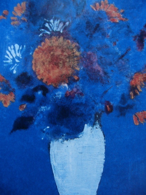 Nobuyoshi Sakai, Wildblumen, Seltene Kunstbücher und gerahmte Gemälde, Gerahmt in einem neuen japanischen Rahmen, In guter Kondition, Japanischer Maler, Malerei, Ölgemälde, Stillleben