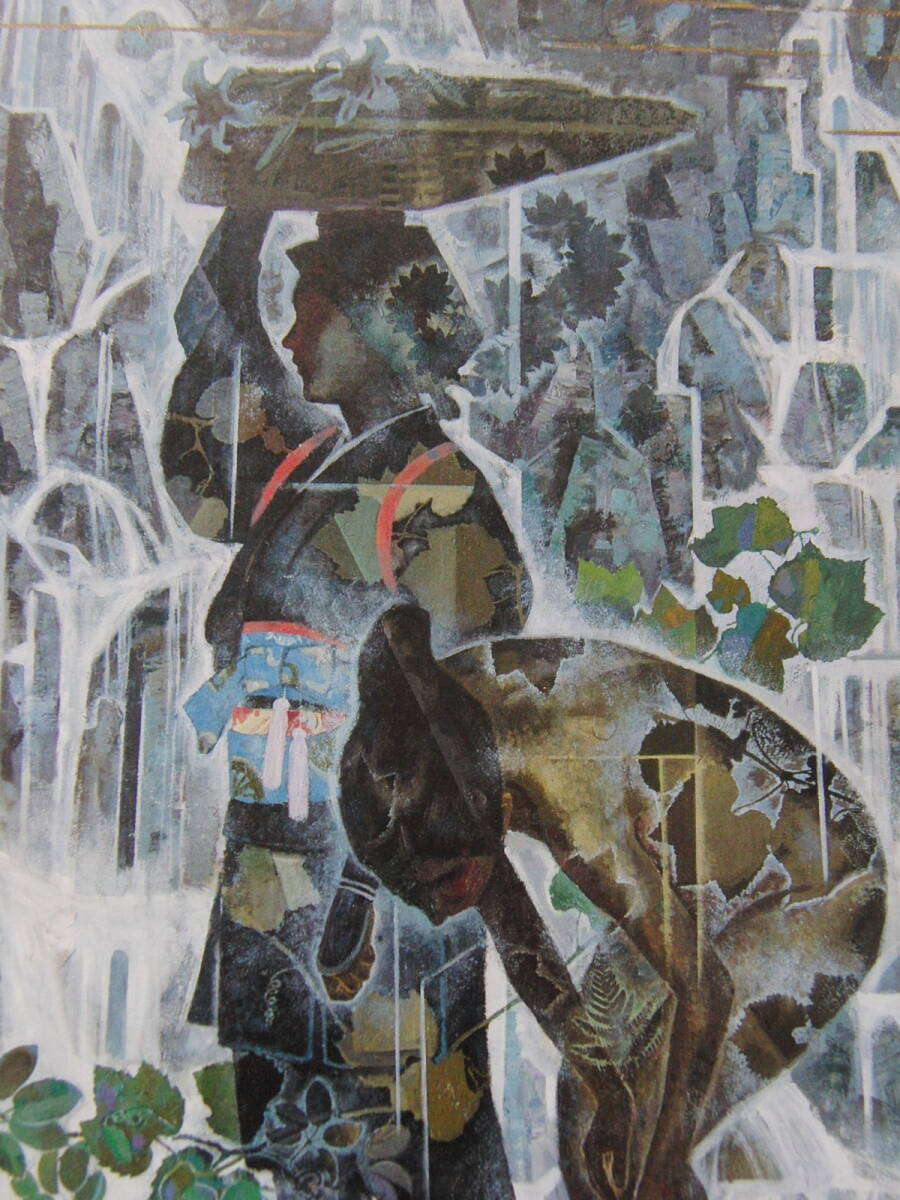 Tetsuo Kobayashi, Sonidos tricolores del río: Cascada, Libros de arte raros y cuadros enmarcados., Enmarcado en un nuevo marco japonés., En buena condición, pintor japonés, Cuadro, Pintura al óleo, Pintura abstracta