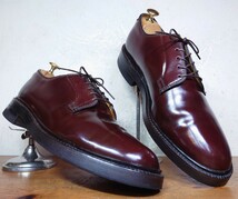 【VINTAGE/送料無料】USA製 FLORSHEIM Imperial/フローシャイム コードバン ケンムール プレーントゥ 71/2E 25.5cm相応 赤茶/alden regal_画像1