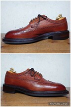 【美品/送料無料】英国 CHEANEY製 HERRING SHOES カントリー ウィングチップ 125Last 51/2F 24cm相応 ブラウン 茶/tricker's クロケット_画像3