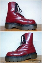 【送料無料/英国製】Dr.Martens/ドクターマーチン クレイジーボム 10ホールブーツ UK7 25.5cm相応 厚底 ENVYソール made in england 赤茶_画像2