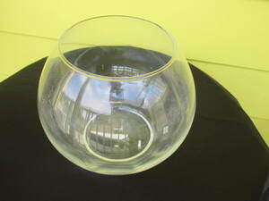 ★菅原ガラス　ガラス鉢　ハンドメイド　ガラス工芸　金魚　メダカ　水槽　SUGAHARA GLASS 上口径13㎝　高さ16.5㎝　重さ800㌘　