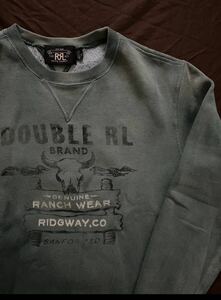 【名作】極美品 RRL DOUBLE V GARMENT DYE SWEAT ダブルアールエル グリーン ガーメントダイ スウェット トレーナー S