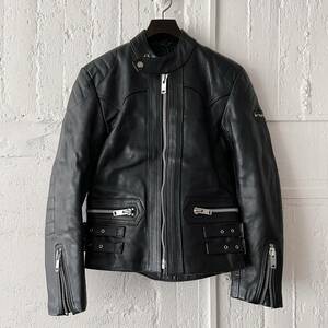 【80’S Lewis Leathers ルイスレザー シングルバイカージャケット黒 オリジナル】ヴィンテージ UKライダース ロンジャン イギリス 英国製