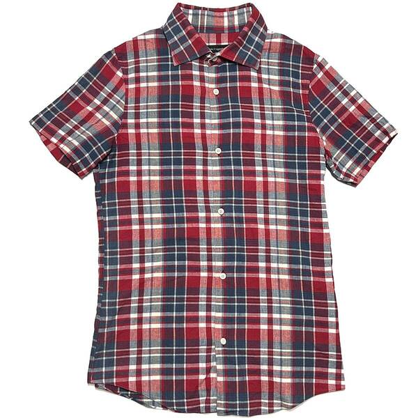 定価3.9万 1piu1uguale3 ORIGINAL CHECK PLAIN S/S SHIRT Ⅳ オリジナルチェック半袖シャツ wjk　akm ジュンハシモト