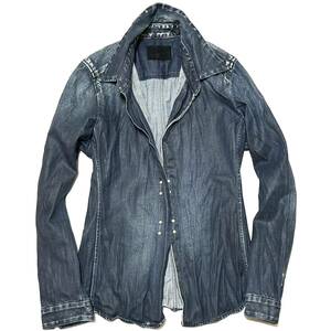 定価5万　junhashimoto WRINKLE HOOK COATING DENIM SHIRT 3 ジュンハシモト ホックコーティングデニムシャツ akm wjk ブルゾン