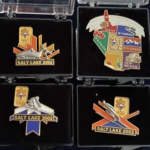 2002 ソルトレーク オリンピック 記念 ピンバッジ ★ ロゴマーク パズル 3個＋1★ピンバッジ コレクションの画像1