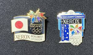 1998 長野オリンピック 記念 【スポンサー XEROX】ピンバッジ ２個 ★ピンバッジ コレクション