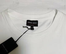 【50】ジョルジオアルマーニ シグネチャーラインストーン入り ホワイトコットンTシャツ 日本サイズL〜LL イタリア製 GIORGIO ARMANI_画像5