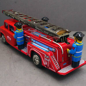 ビンテージ ブリキ玩具 FIRE TRUCK フリクション 消防車 MF718 中国製   の画像7