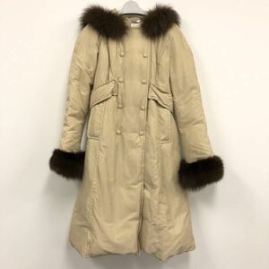 X334-CH2-427 HARRODS ハロッズ ダウンコート ロングダウンコート ベージュ レディース ファー