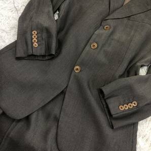 希少XL-2XL/ARMANI COLLEZIONI アルマーニコレッツオーニ セットアップ スーツ テーラードジャケット 50 ビジネス チャコールグレーの画像7