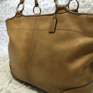 1円〜【美品】COACH コーチ メンズ レディース トートバッグ 肩掛け A4 大容量 書類 かばん 鞄 通勤 通学 ビジネス レザー 本革 ブラウン系の画像1