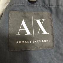 希少デザインM-L/ARMANI EXCHANGE アルマーニ テーラードジャケット アンコンジャケット A/X 総裏地 袖切替 カジュアル ネイビー×ベージュ_画像6