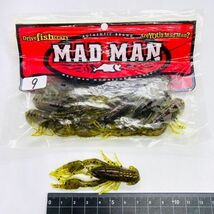 711432 マッドマン MAD MAN 3IN クローフィッシュチューブ ９本 CRAWFISH TUBE ウォーターメロン系カラー アメリカンルアー 希少入手困難品_画像1