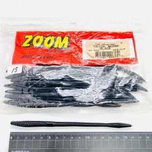 711581 ZOOM/ZBC トリックワーム １５本 ZOOM BAIT COMPANY ズーム TRICK WORM ブラックの画像1