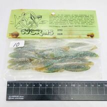 613968 新品 カリフォルニアワーム パドルテールグラブ ４インチクラス １０本 CALIFORNIA WORM PADDLE TAIL GRUB オールド品 希少紙パケ_画像1